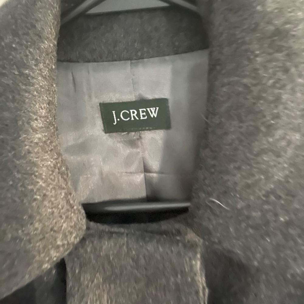 J. Crew Grey Wool Ribbon Script Coat - Picture 2 of 7